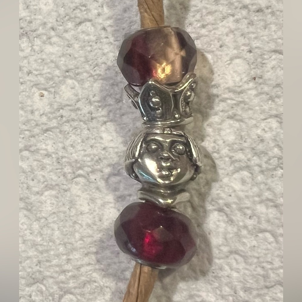 SOLD Trollbeads Retired~Little Princess 925S LAA~rare~Red/Pink Prism & Red Prism